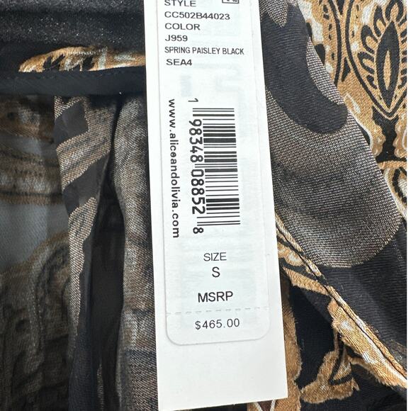 Alice and Olive Women's Spring Paisley Black Betsie Ruffled Blouse Top Size S - Picture 3 of 11